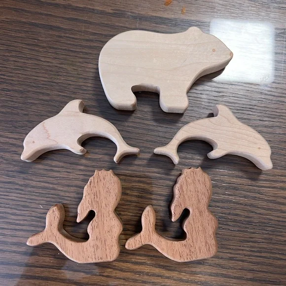 Wooden Animal and Mermaid Toy Set - Picture 3 of 3